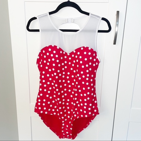 Nip Tuck Swim Other - Nip Tuck Swim Red & White Polka Dot Swimsuit